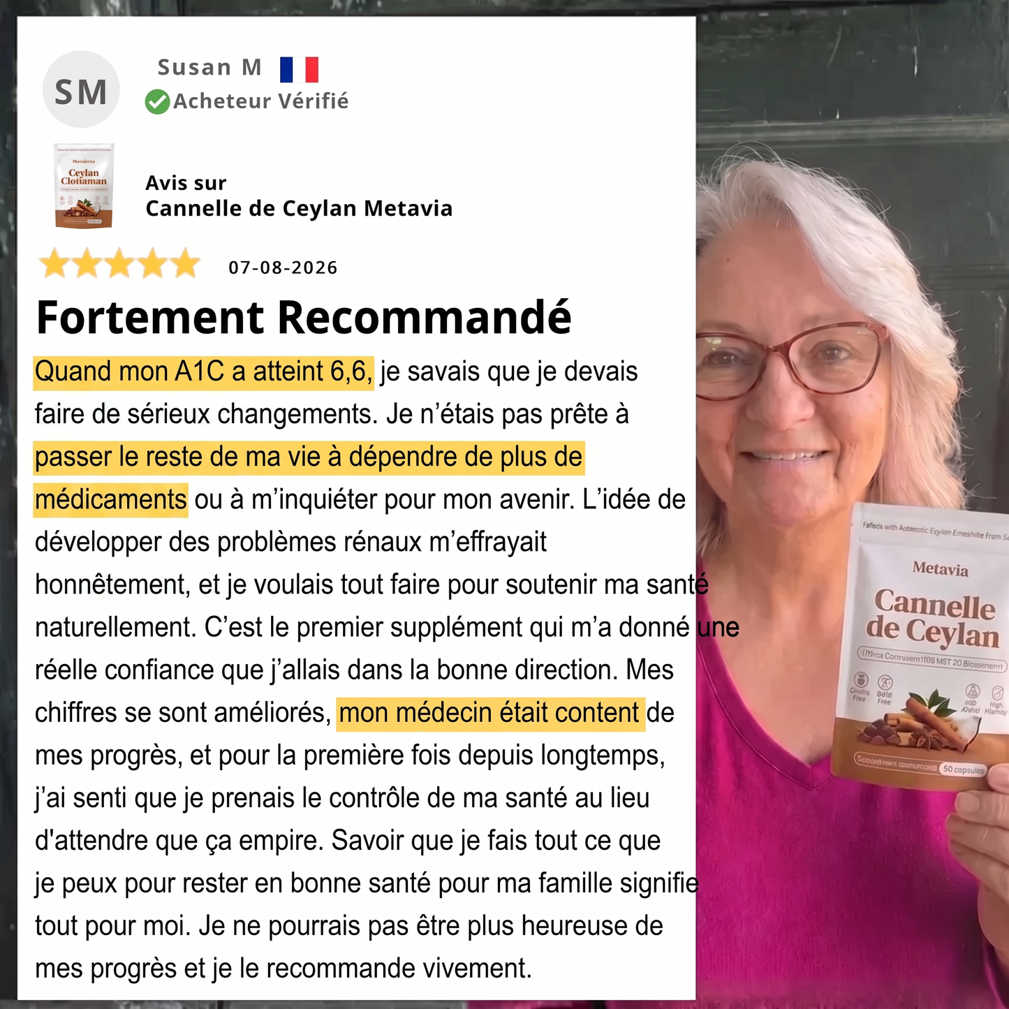 Cannelle de Ceylan — Équivalent 7 200 mg avec huile MCT