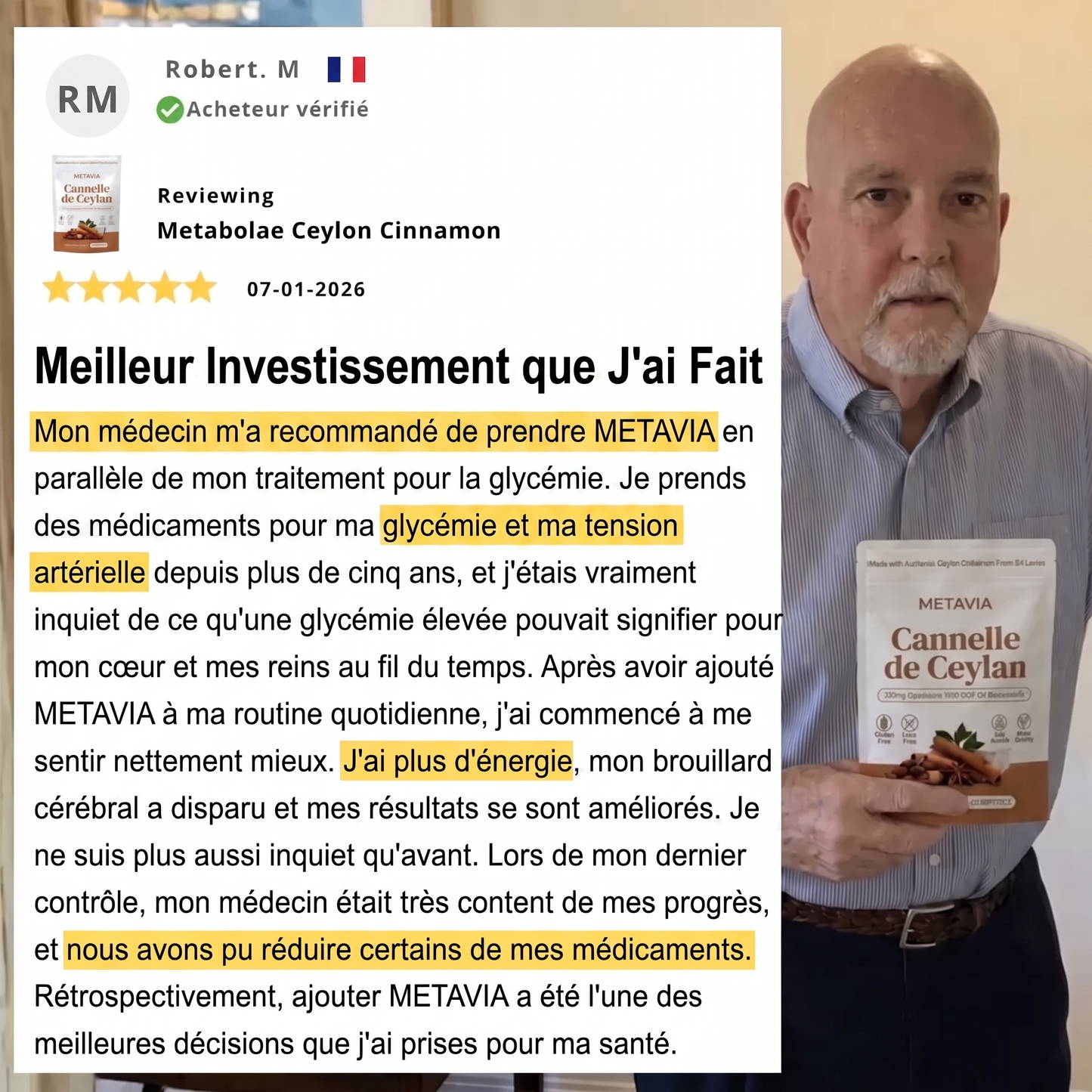 Cannelle de Ceylan — Équivalent 7 200 mg avec huile MCT